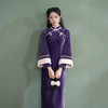改良日常国风倒大袖，假两件年轻款紫色旗袍XL1125 商品缩略图4