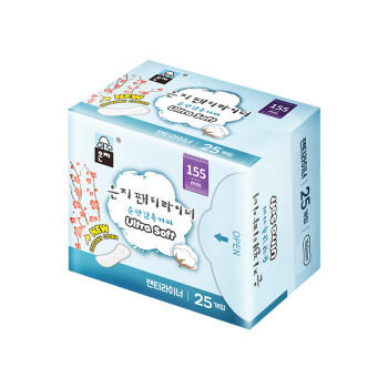 恩芝韩国进口卫生护垫155mm25片 轻薄透气无护翼量小用云感亲肤姨妈巾 商品图6