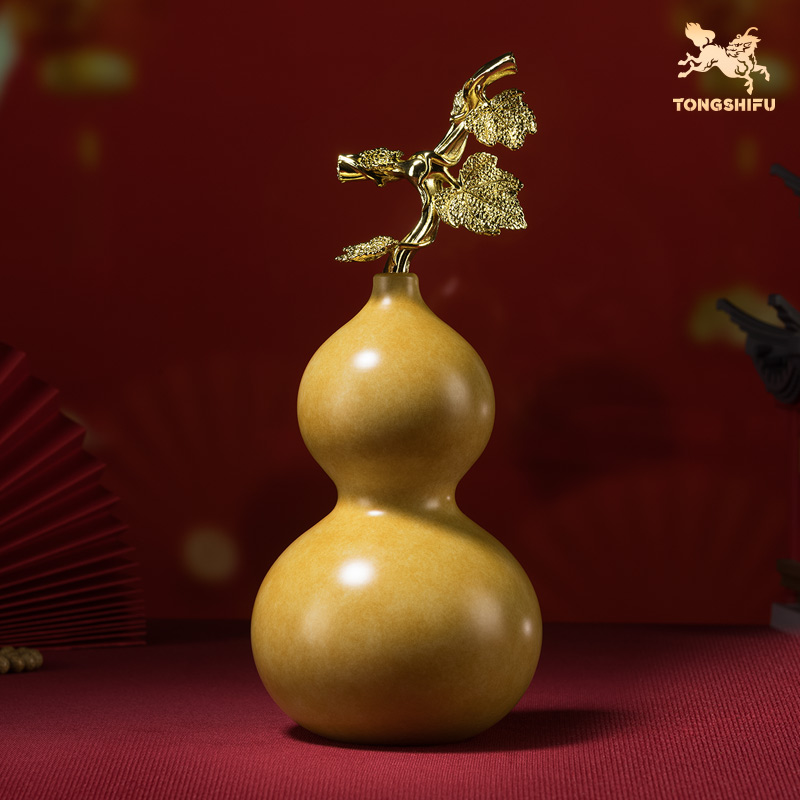 铜师傅《福禄吉祥》客厅桌面铜葫芦摆件 家居装饰工艺品