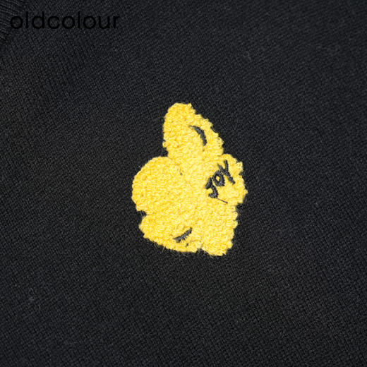 oldcolour黑色简约气质宽松百搭短款针织衫女P440509A1 商品图3