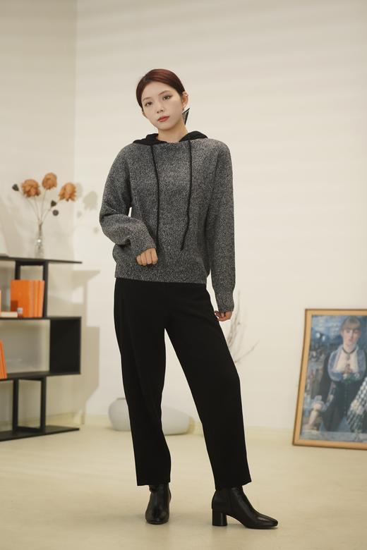 臣禾	撞色帽衫 拼色松驰感针织衫 【100%绵羊毛】JZ244090115 商品图4