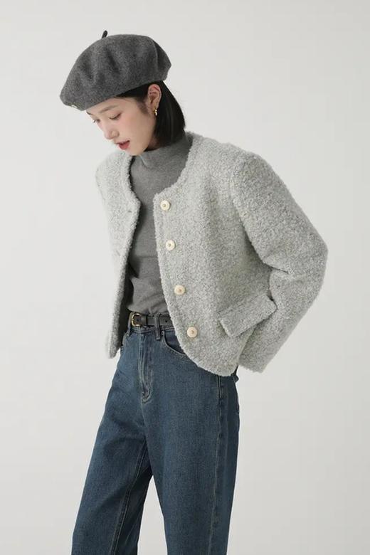 LNNNS 灰色圆领小香风短款外套 19236 商品图5