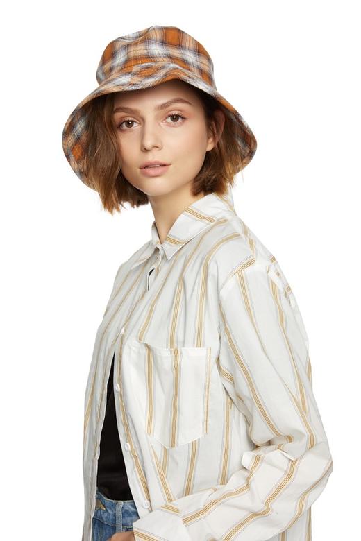 SUMMER & SAGE 橙色复古格纹渔夫帽 6600 商品图0