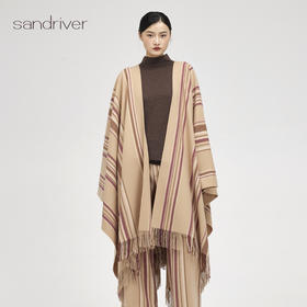 sandriver西藏羊绒流苏斗篷