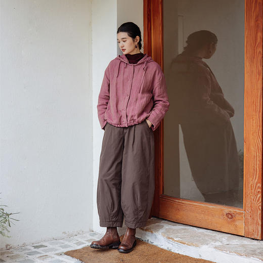 绽放799朵/气球棉裤2024新款冬季夹棉保暖宽松廓形显瘦文艺休闲裤 商品图1