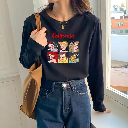 【59元/2件】全棉长袖t恤  新疆好棉休闲百搭印花T恤打底衫上衣 商品图3