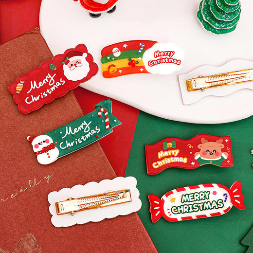 【超值五个装！圣诞系列发夹】卡通圣诞发夹 儿童可爱发饰发卡圣诞节配饰小礼物学生头饰刘海夹。ry 商品图1