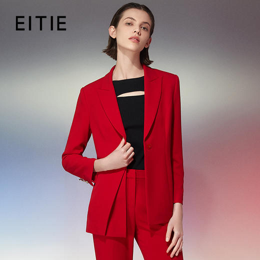 EITIE爱特爱春季新款时尚百搭显瘦一粒扣外套女7703419 商品图0