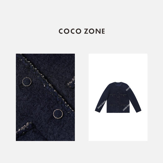 COCO ZONE 小香风气质圆领外套设计感休闲上衣CC2D2516 商品图2