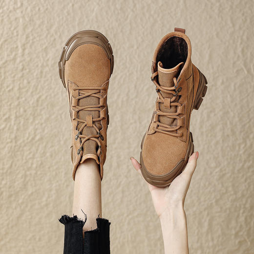 品质好货 | Safiya/索菲娅2024加绒时尚户外风马丁靴工装靴棉鞋 SF44118703 商品图5