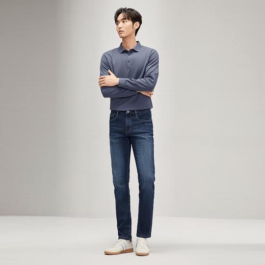 【加绒保暖】柒牌直筒牛仔裤男2024冬季厚款时尚休闲耐磨水洗长裤	127H72530 商品图3