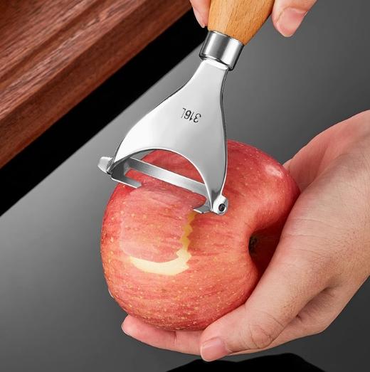 316不锈钢榉木手柄玉米刨刀（原色） 商品图2