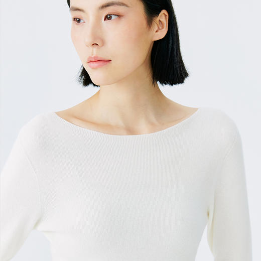 东黎 • 秀场同款 小山羊绒 女士秋冬针织一字领休闲时尚羊绒打底 4960 商品图6