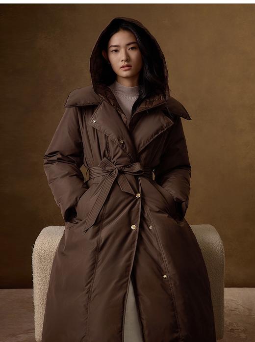 VGRASS维格娜丝24年冬季90鹅绒风衣假两件羽绒服 商品图2