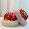 秋冬民族风东北大花毛绒渔夫帽男女潮网红款保暖蒙古帽 商品缩略图1