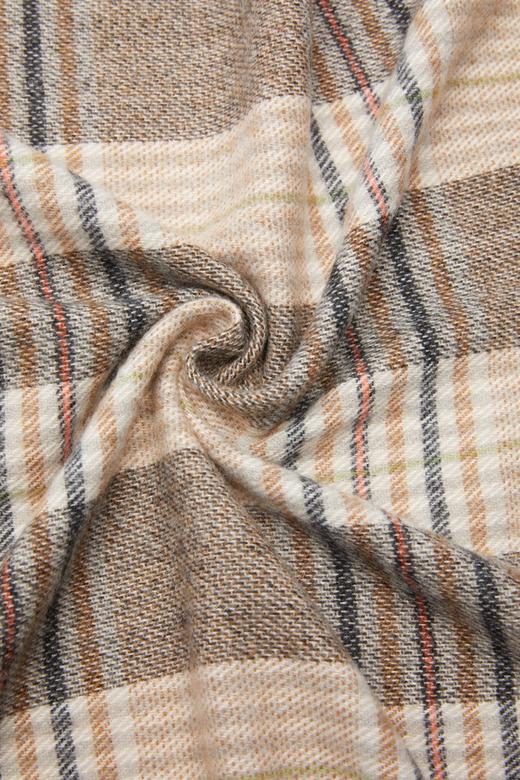 SUMMER & SAGE 拼色格纹仿羊绒流苏围巾 5632 商品图3