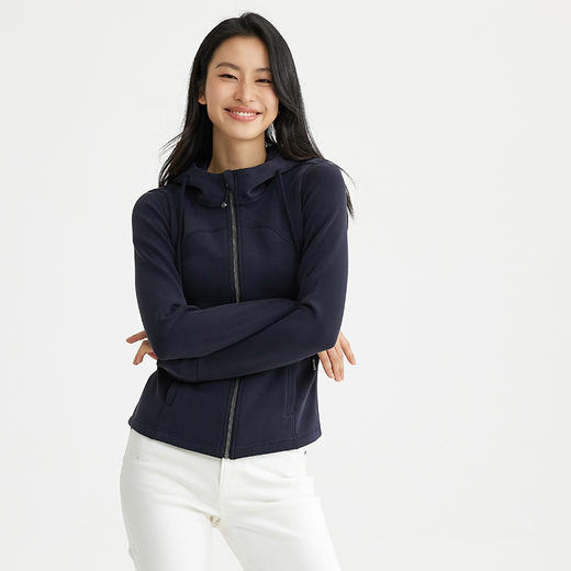 【大牌品质】奥地利兰精莫代尔女士外套开衫 中空连帽长袖休闲上衣 商品图1