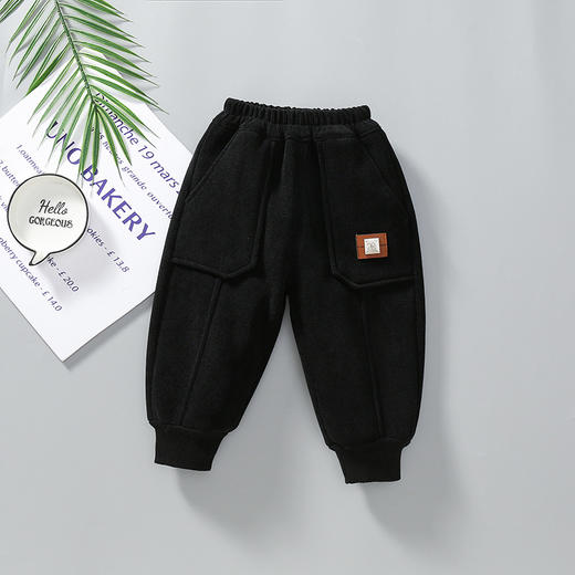 【柔软舒适，保暖性能升级】男童秋冬季加绒裤子 新款儿童一体绒休闲裤 男宝宝冬装保暖长裤-QQ 商品图6