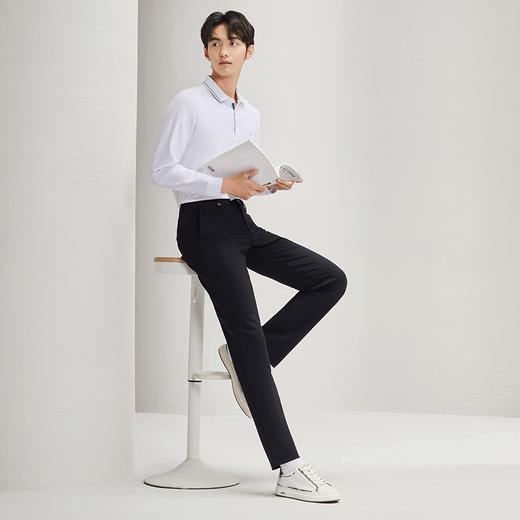 柒牌直筒休闲裤男2024秋冬新款商务青年舒适百搭修身男士针织长裤	127H72620 商品图3