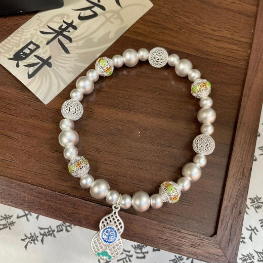 足银纯银手链<珐琅中式镂空>古法手串高颜值 商品图3