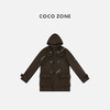 COCO ZONE 秋冬高级感牛角扣中长款连帽呢子外套CC2C2161 商品缩略图0