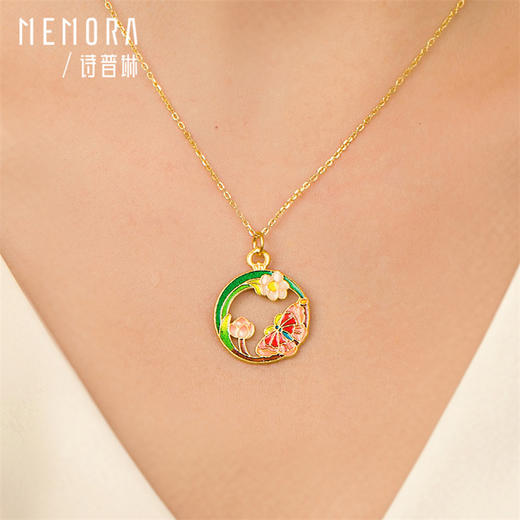 【生日会员】黄金珐琅十二花神吊坠 古法金新中式国潮足金挂坠送女友礼物【按克计价黄金2】MEMORA诗普琳GPE04301 商品图7