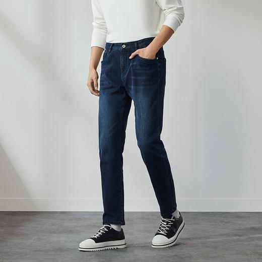 【含莱赛尔磨毛】柒牌牛仔裤男款秋季新品时尚百搭直筒水洗长裤子	127H71390 商品图1