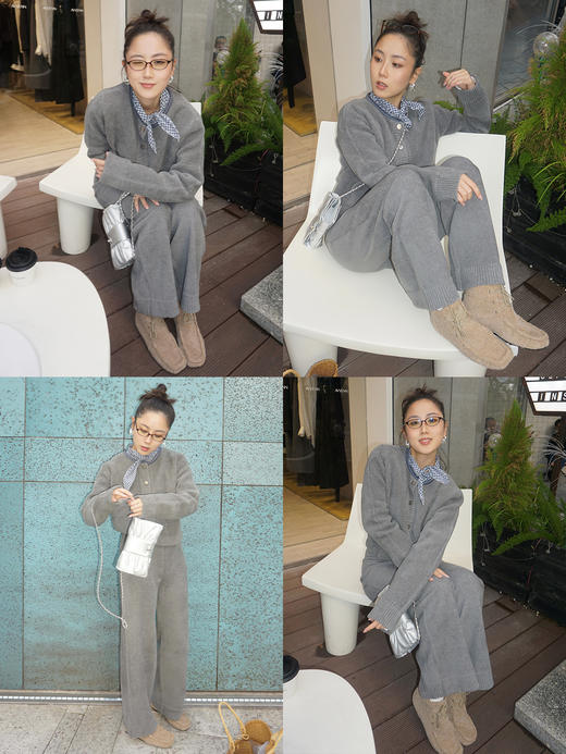 HIDEMI 系带复古做旧感进口磨毛牛反绒牛皮中帮方头内增高式踝靴短靴 卡其米/勃艮第酒红 商品图2