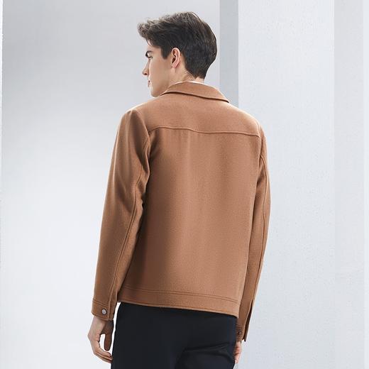 【含绵羊毛】柒牌翻领夹克男2024冬季新款爸爸装商务男士厚款外套	127D70080 商品图1