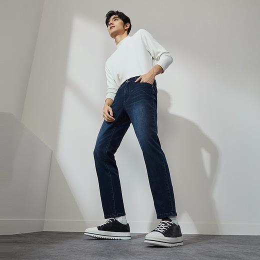 【含莱赛尔磨毛】柒牌牛仔裤男款秋季新品时尚百搭直筒水洗长裤子	127H71390 商品图3