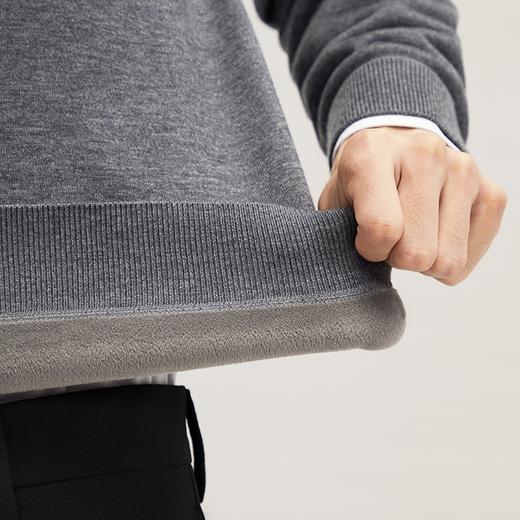 【加绒】柒牌毛衣男2024秋冬新款商务休闲含羊毛保暖半开立领毛衫	127Y70800 商品图2