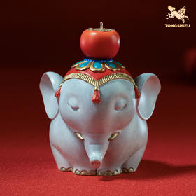 铜师傅《心想事成》客厅桌面铜大象摆件家居装饰工艺品酒柜装饰品