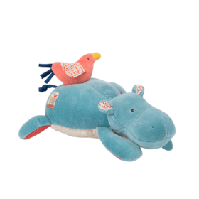 Moulin Roty 小河马玩偶 多功能/启蒙玩偶 适合0岁以上 协助婴儿感官发育 可悬挂 森林和原野系列 法国品牌-658042