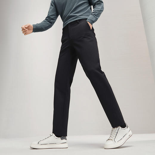 【远红外发热】柒牌男装休闲裤2024秋冬新品时尚花纱商务直筒长裤	127H72670 商品图1