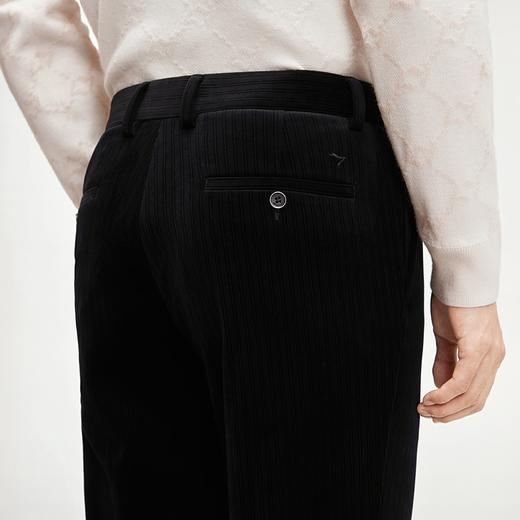 柒牌男装丝绒休闲裤男2024秋冬新款时尚潮流中青年修身直筒长裤子	127H72390 商品图2