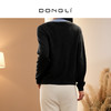DONGLI&张继成 联名款 女士春秋针织V领羊绒开衫菱形格撞色绞花   220502 商品缩略图3