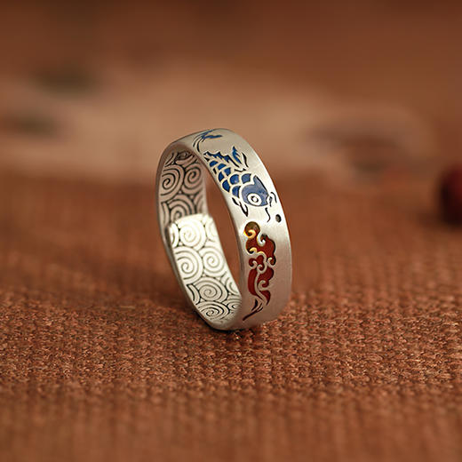 Winy925纯银祥云锦鲤戒指女生新中式复古饰品送女友闺蜜节日生日礼物 商品图0