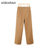 oldcolour冬季新款复古气质百搭格子西装休闲阔腿长裤女P450703A1 商品缩略图1