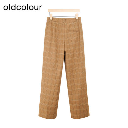 oldcolour冬季新款复古气质百搭格子西装休闲阔腿长裤女P450703A1 商品图1
