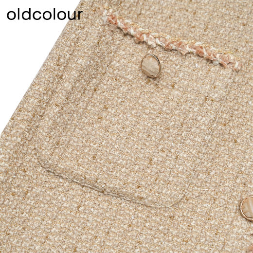 oldcolour冬新款时尚气质小香风V领长袖连衣裙假两件女P461003A1 商品图3