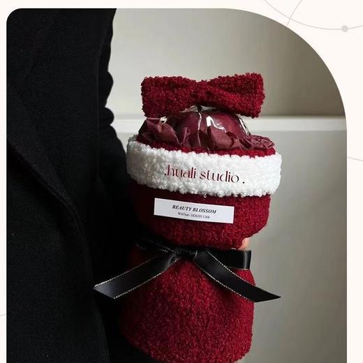 【平安夜礼物！】圣诞节礼物创意单支平安夜平安果毛绒圣诞花束diy材料送女友礼品。ry 商品图2