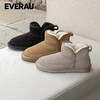 EVERAU软喏的羊毛内里上脚感舒适开叉靴筒百搭耐看女秋冬雪地靴EA3171 商品缩略图0