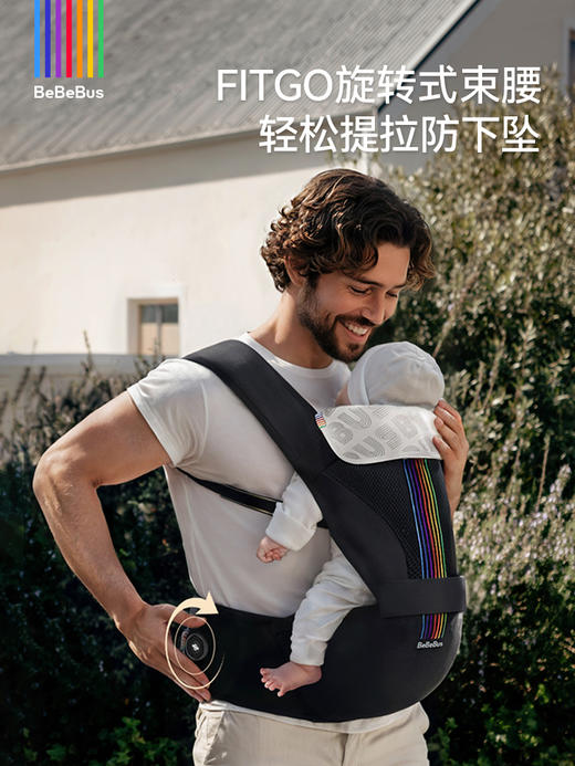 BeBeBus轻享家腰凳婴儿背带二合一轻便两用（适用0~36月龄）减震护腹 透气三防新科技 商品图2