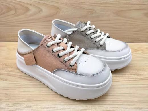 2023秋季新款豪行真皮休闲女鞋23316801舒适厚松糕底系带单鞋 商品图4