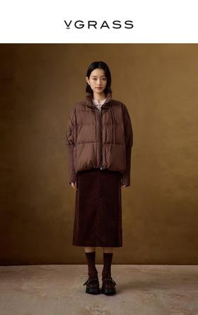 VGRASS维格娜丝24年冬季新款法国木拉鸭绒轻暖外套