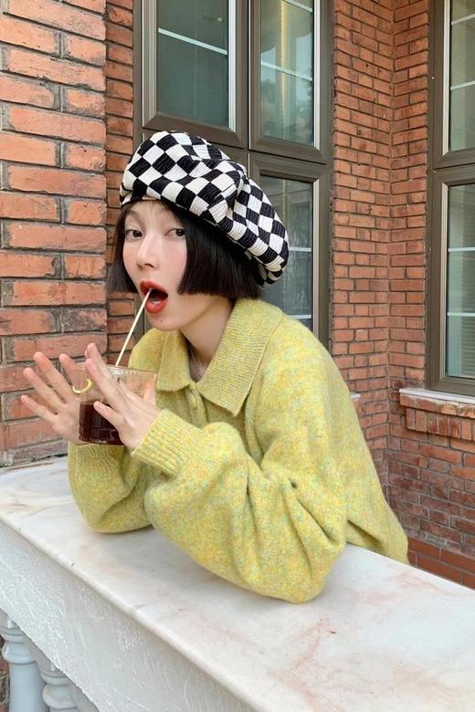 ANSUABEL 柠檬黄针织开衫半裙套装 14485 商品图2