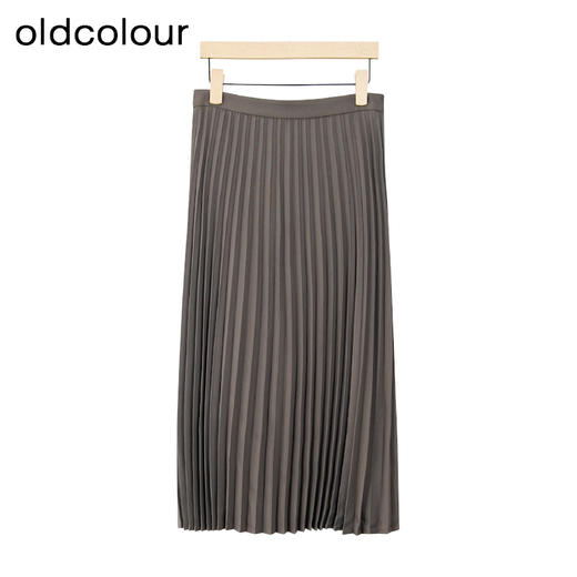 oldcolour新款时尚通勤不规则大摆百褶长款半身裙女P440603A1 商品图1