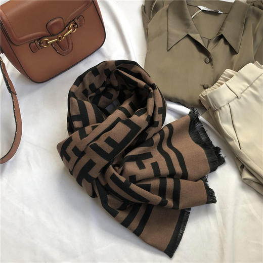 秋冬新款仿羊绒东大门围巾  加厚保暖披肩办公室保暖午睡毯 小红书爆款围巾 商品图3