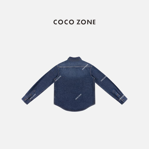 COCO ZONE 秋季高级感长袖翻领休闲牛仔衬衫CC1D2544 商品图1