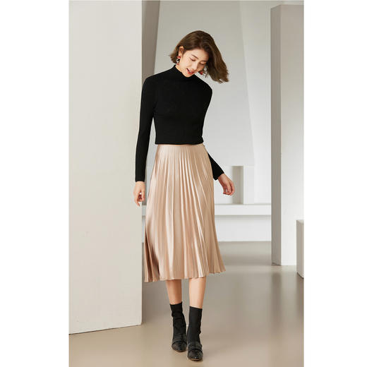 乔万尼新款秋冬内搭半高领黑色百搭上衣羊毛针织衫EM4M618 商品图6